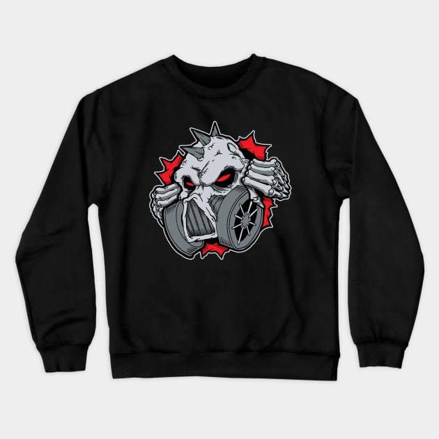 GASMASK SKULL Crewneck Sweatshirt by weckywerks